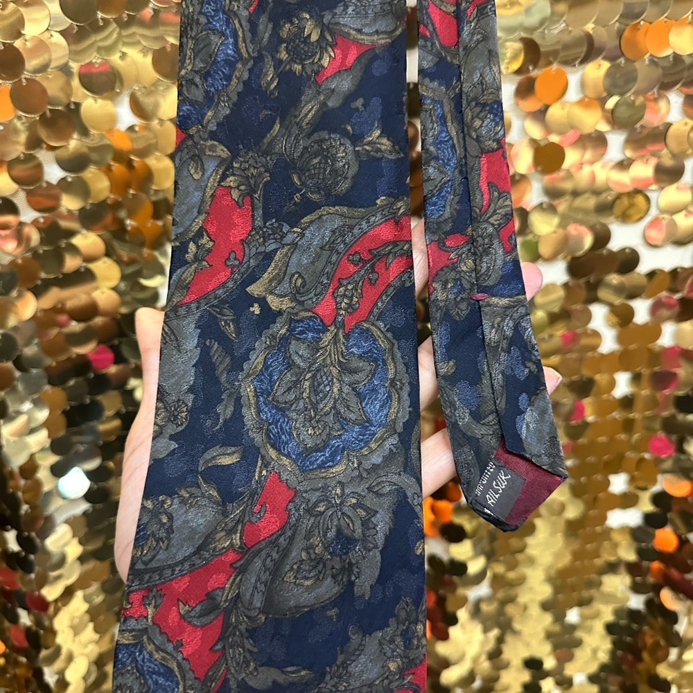 Elegant Blue and Red Paisley Tie